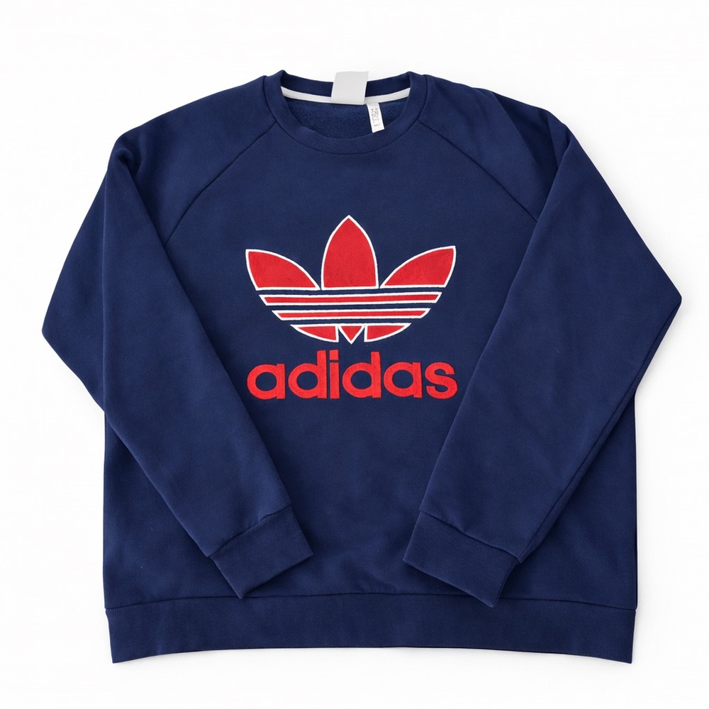 Adidas Men's Crewneck in Navy with Red Logo